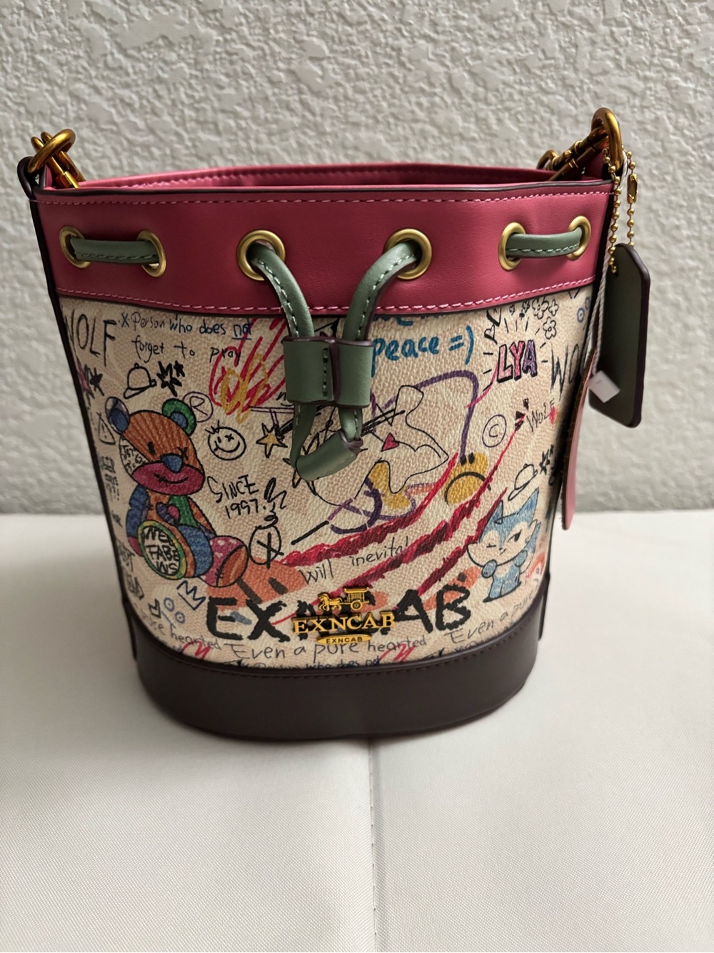 Graffiti Bucket Bag in Multi-Color - Picture 1 of 6